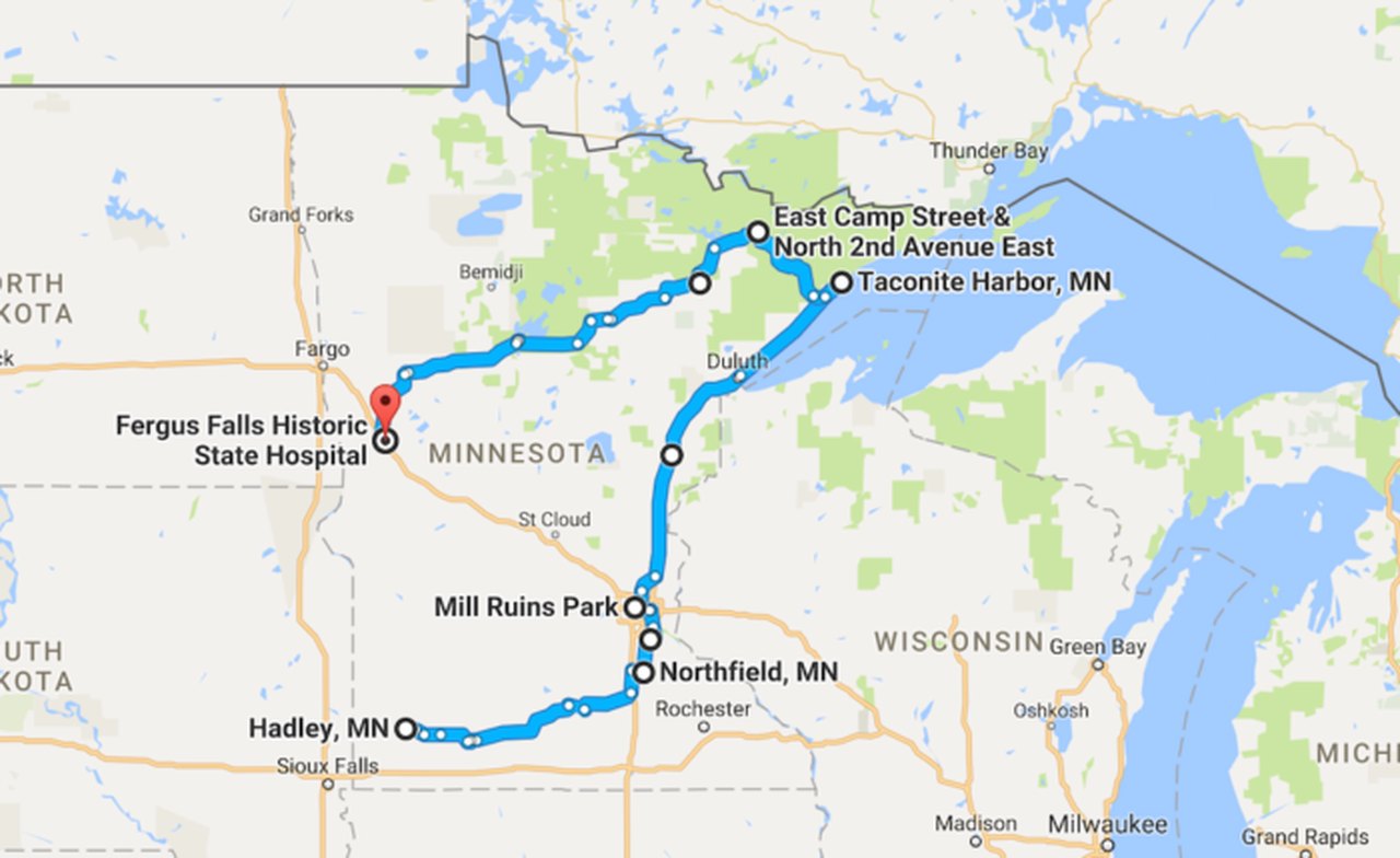 Maps of Minnesota and Iowa, St. Paul, Minnesota, and Milwaukee