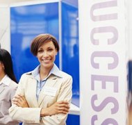 Stockbyte/Stockbyte/Getty Images Display your trademark on sample products at trade shows.