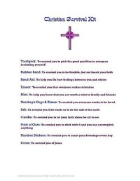Example of a Christian Survival Kit Label