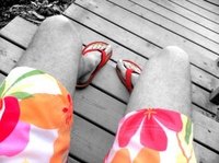 You can make a pair of bathing-suit shorts more colorful with paint.