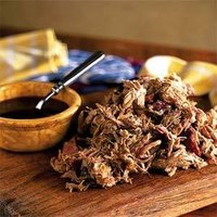 Pulled pork fresh from the smoker.