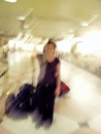 Learning the baggage rules at Newark International Airport.