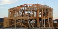 Wood-Framed Building Under Construction