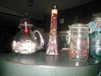 A selection of decorative bottles.