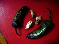 Fire roasted jalapenos and garlic.