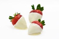 White chocolate dipped strawberries.