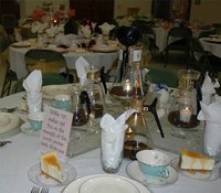 Christian-themed tablescape