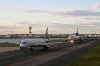Planes on the runway