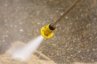 Power washing concrete.