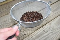 Coffee bean chaff is removed during the roasting process