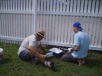 Trim grass before painting.