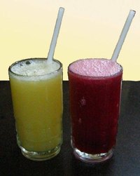 Lime and pomegranate juices