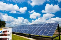 Solar panels convert sunlight to energy.
