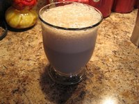 Mocha cappuccino flavored whey protein shake.