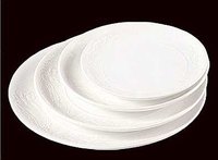 Use plaster molds if you want bas-relief designs on your plate surfaces