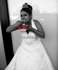 Food is important at a quinceanera, especially the cake.