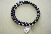 coil memory wire wrap rosary bracelet