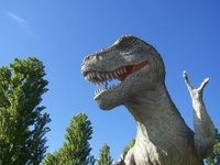 Use papier-mache to make a dinosaur head for a costume.