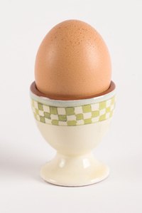 Soft-boiled eggs are traditionally presented in an egg cup