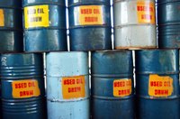 Items such as these drums of used oil need to be clearly identified.