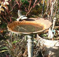 Bird baths are a type of concrete ornament.