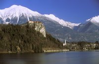 Bled, Slovenia, is a popular destination surrounded by the Julian Alps.