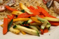 Healthy steamed vegetables are easily cooked in an oven roaster.