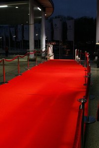 Roll out the red carpet for your guests at a Hollywood-themed party.