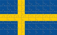 Coloring Sweden's flag is an easy craft for young children.
