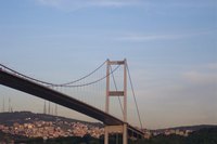 A bridge created with straws provides a teaching exercise for the theory of tension and compression.