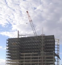 Steel beams are used in the manufacture of skyscrapers.