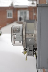 A lever bypass meter socket is part of an electrical meter.