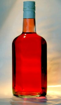 Dress up a simple liquor bottle with a homemade label.