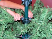 A well-made artificial tree has a sturdy center pole and stand.