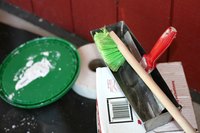 Drywall finishers use mud pans and flat drywall knives.
