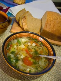 A simple way to reduce the calories in your soup is to remove excess oil.