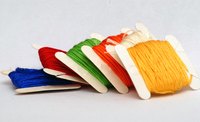 Macrame requires yarn or thread and a couple of inexpensive tools.