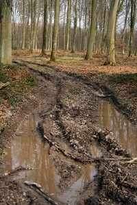Leaching occurs when soil becomes saturated with water.