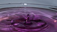 Potash crystals will turn water a dark purple color.