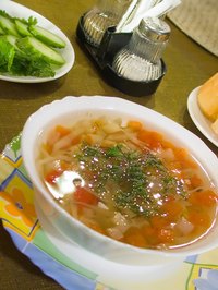 Soup can be refrigerated immediately after cooking.