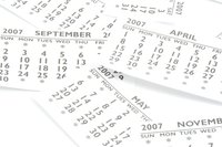 Small monthly calendar pages are neatly displayed with a flip calendar.