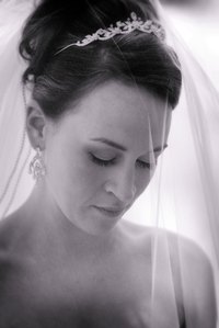 A tiara worn with a veil can complete the fairy tale wedding look
