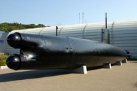 Submarines have periscopes sticking up from their masts.