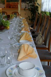Dinner parties can include fun games to entertain guests.
