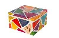 Add a colorful design to a plain craft box.