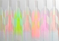 Colored glowing bottles