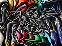 Melted crayons can simulate a stained glass window.