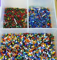 You can use any combination of smaller beads to make beaded stitch markers.
