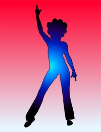 Party guests can strike disco poses during disco party games.