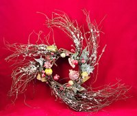 Grapevines may be woven into a wreath and decorated in a variety of ways.